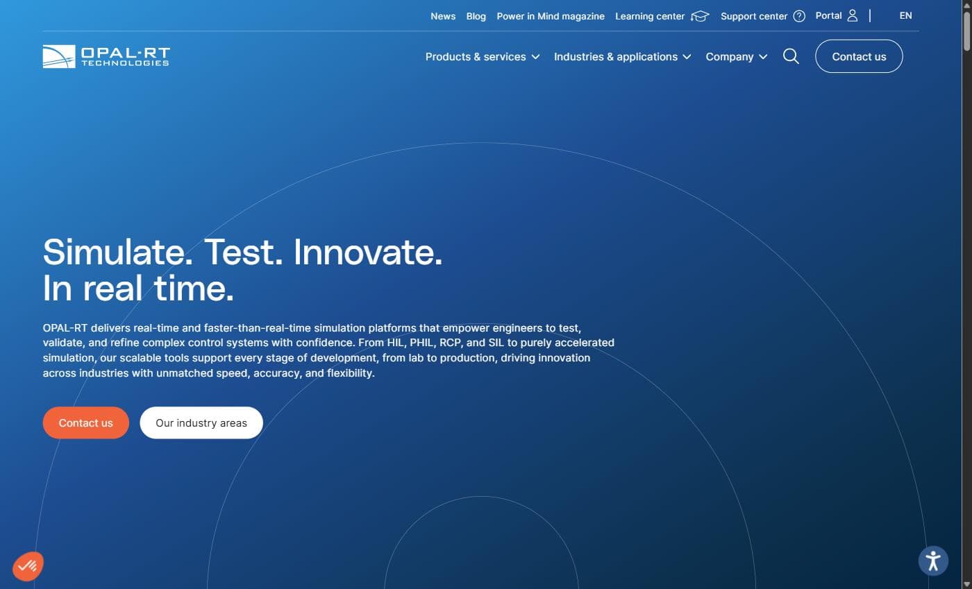 OPAL-RT — Corporate · Tech, projet web réalisé par Simon Hammadi